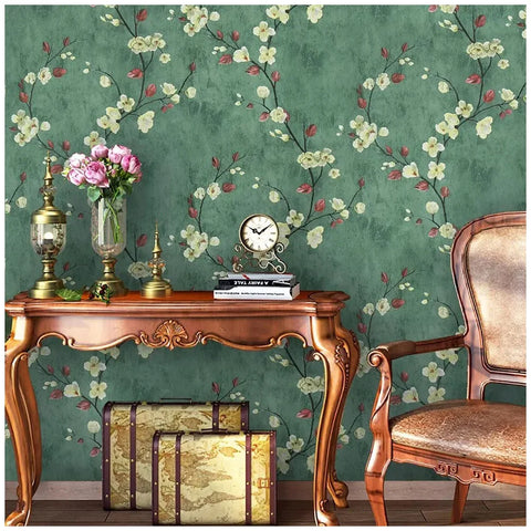 Floral Grey Peel and Stick Wallpaper