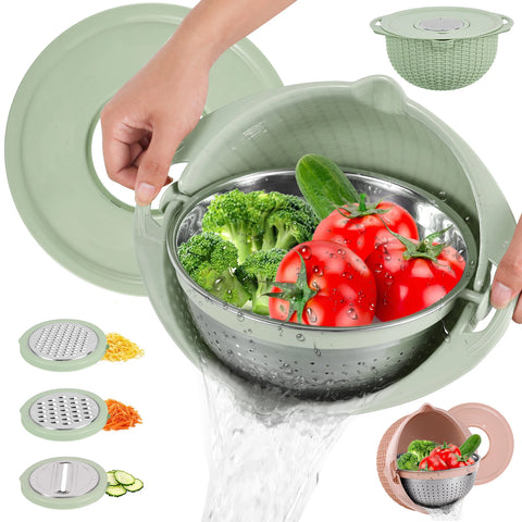 Multifunctional Drainer Slicer Grater Bowl Set