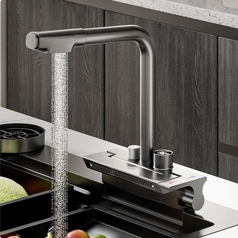 Digital Display Smart Waterfall Faucet