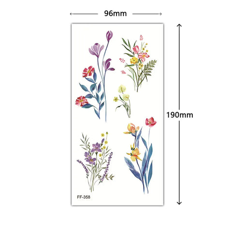 Color Flower Tattoo Sticker