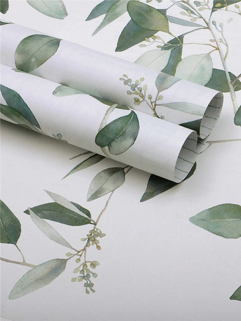 Vinyl Green Leaf Peel and Stick Wallpaper