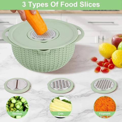 Multifunctional Drainer Slicer Grater Bowl Set