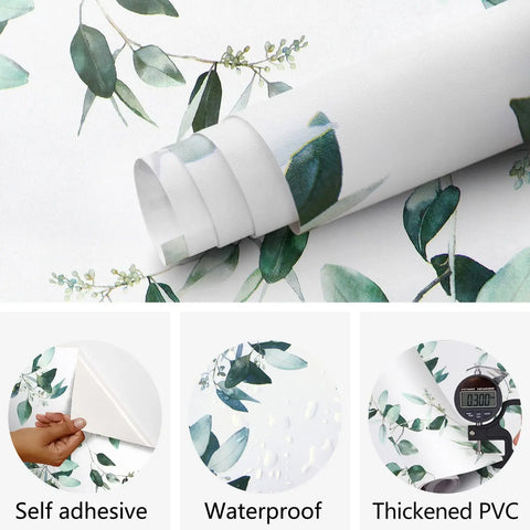 Vinyl Green Leaf Peel and Stick Wallpaper