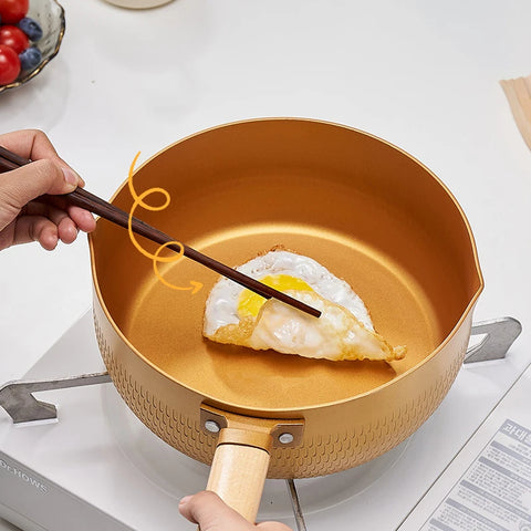 Golden Aluminum Saucepan With Steamer