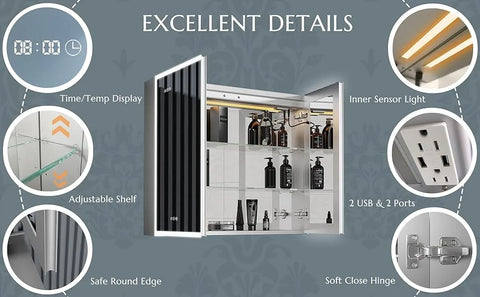 Touch LED Mirror Storage Cabinet