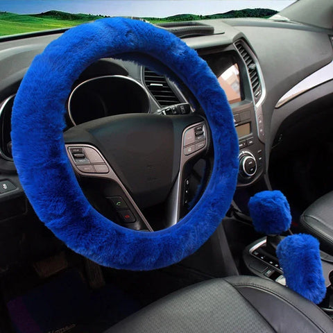 Plush Car Steering Wheel Cover