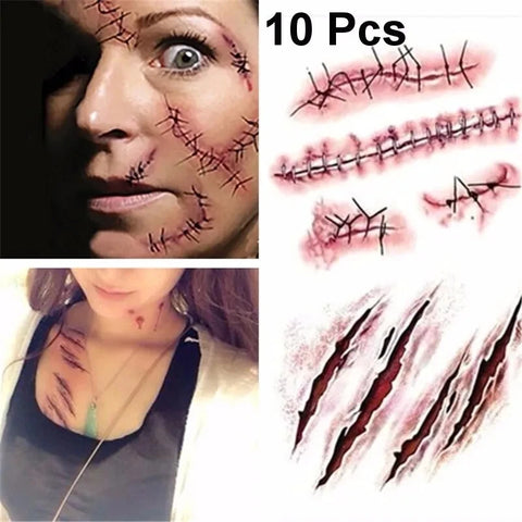10pcs Halloween Tattoo Sticker