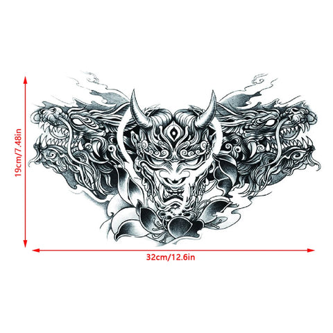 Large Chest Waist Shoulder Back Temporary Tattoo Sticker