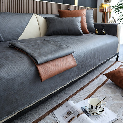 Thickened Faux Leather Sofa Cover