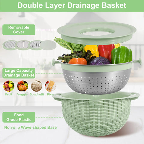 Multifunctional Drainer Slicer Grater Bowl Set