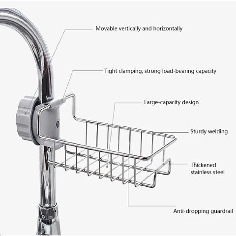 Stainless Steel Kitchen Faucet Sponge Rack