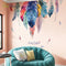 Large Colorful Feather Wall Stickers