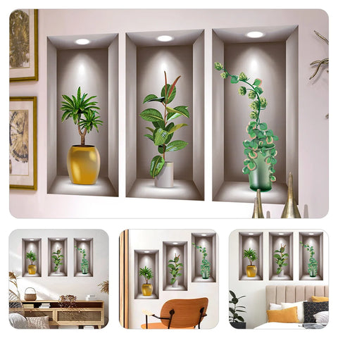 Green Plant Potted Wall Sticker