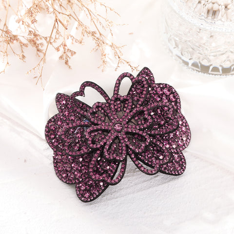 Elegant Rhinestone Flower Hair Clip