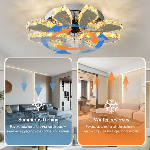 Luxora Beam Luxury Crystal Ceiling Fan