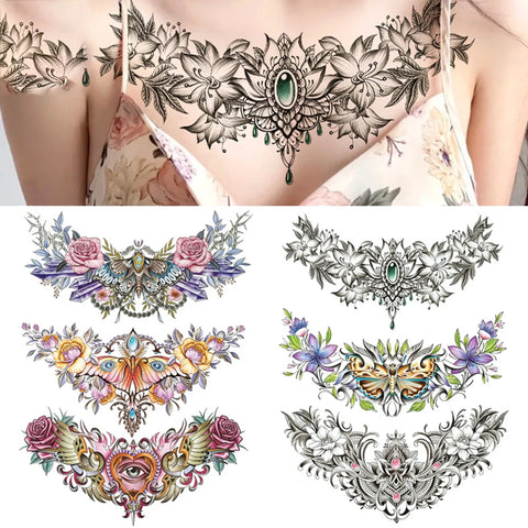 Large Chest Waist Shoulder Back Temporary Tattoo Sticker