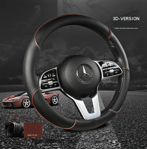 Leather Steering Wheel Cover