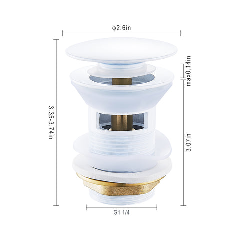White Sink Drain Stopper