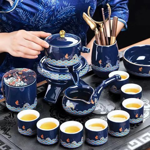 Dragon Blossom: Ceramic Travel Tea Set