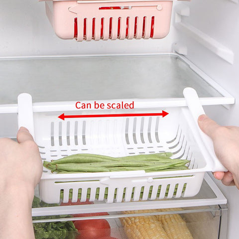 Plastic retractable Fridge Drawer Organizer