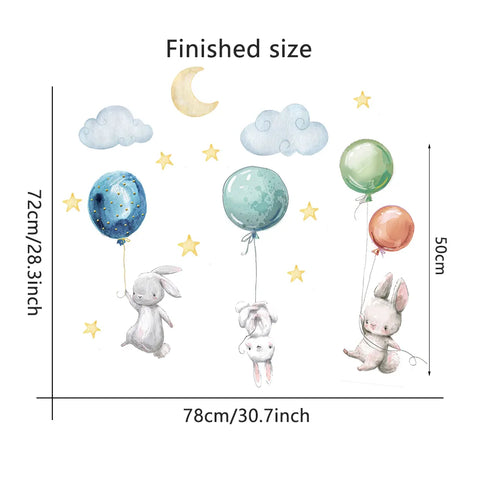 Flying Rabbits Wall Stickers