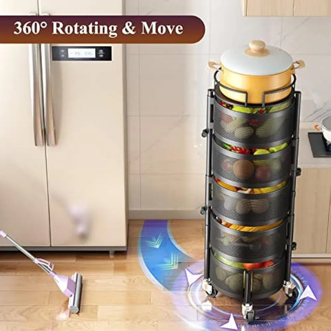 Rotating Storage Rack Trolley