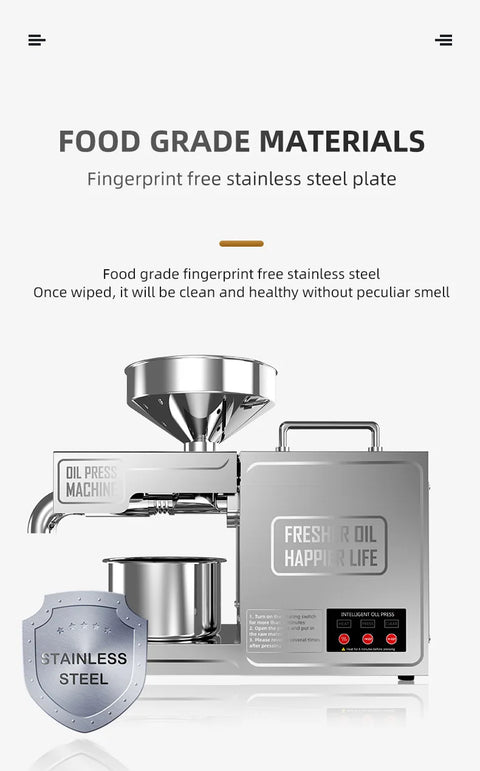 Stainless Steel Hydraulic Oil Press