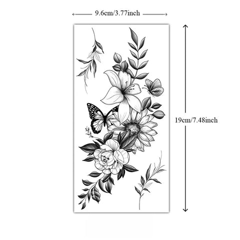 Waterproof Flower Temporary Tattoos