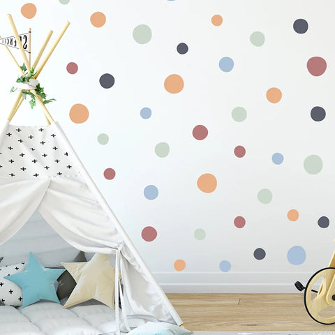 60PCS/set Polka Dots Wall Stickers