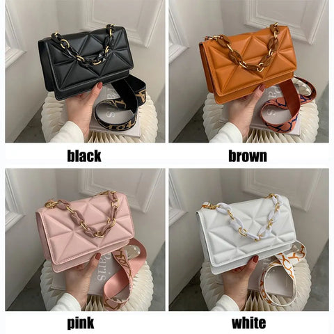 Urban Flair: Metal Chain Flap Crossbody