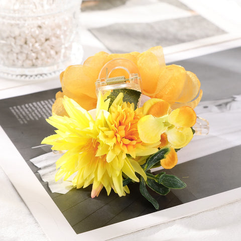 40 Styles Plush Synthetic Fabric Flower Hair Claw