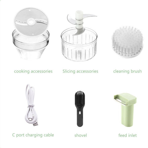 Multifunctional Handheld Slicer Brush Chopper Set