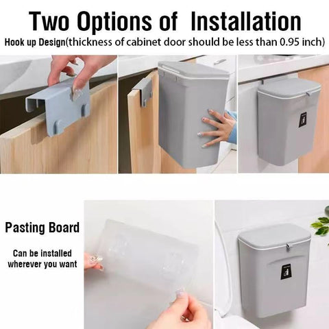 Sliding Lid Hanging Kitchen Trash Can