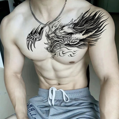 Large Chest Waist Shoulder Back Temporary Tattoo Sticker