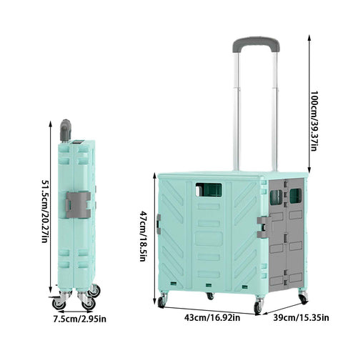 75L Portable Shopping Cart Trolley