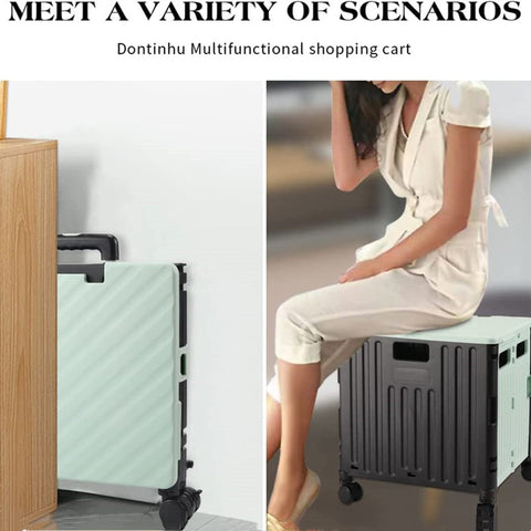 50L Folding Shopping Cart Pull Trolley