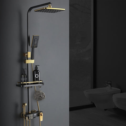 Smart Black Gold Shower Set