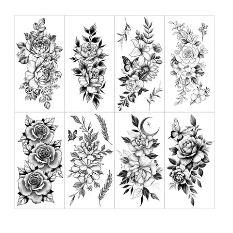 Waterproof Flower Temporary Tattoos