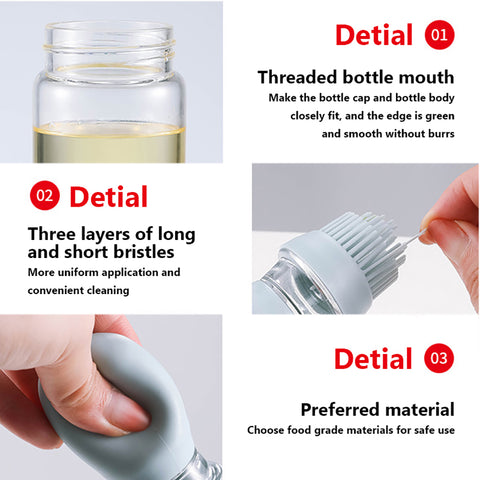 2-in-1 Kitchen Silicone Brush Oil Bottle