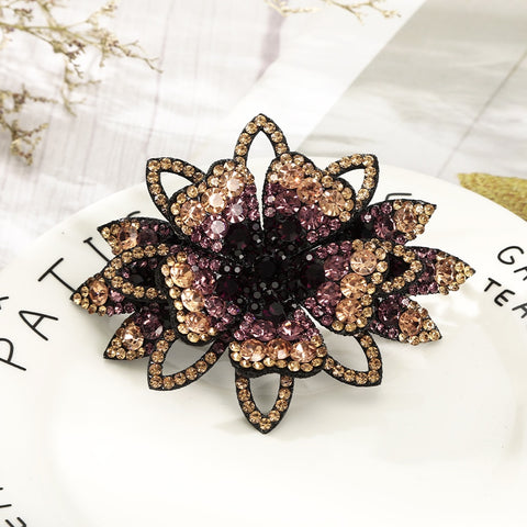 Elegant Rhinestone Flower Hair Clip
