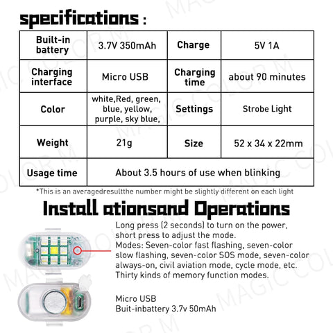 2PCS Wireless LED Light