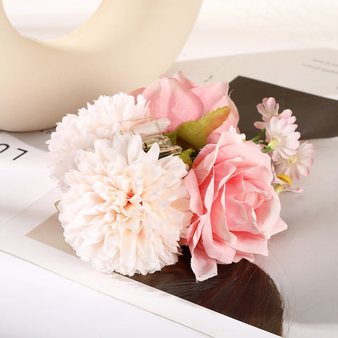 40 Styles Plush Synthetic Fabric Flower Hair Claw