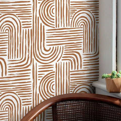 Seamless Brown Brush Strokes Wallpaper