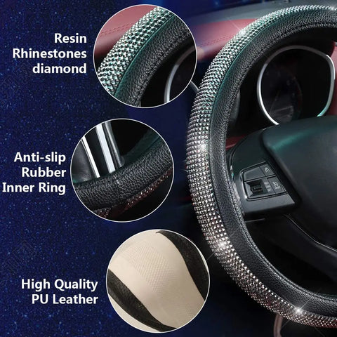 Rhinestones Steering Wheel Cover