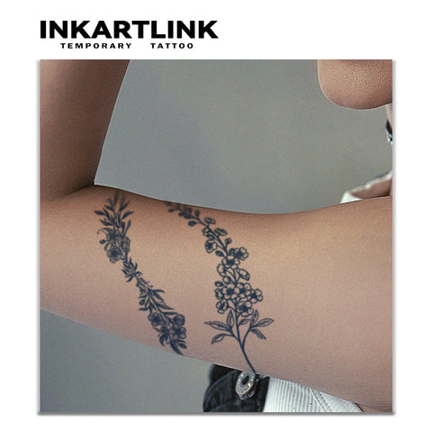 Sketch Floral Temporary Tattoo Sticker