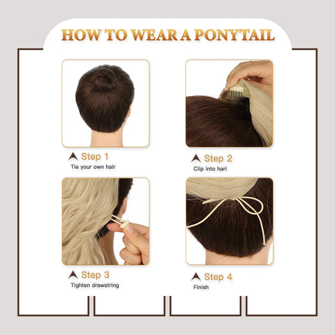 26Inch Synthetic Long Wavy Ponytail Extension