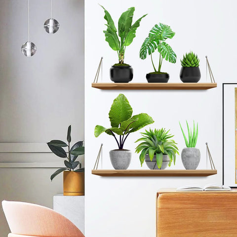 Green Plant Pot Rack Wall Stickers