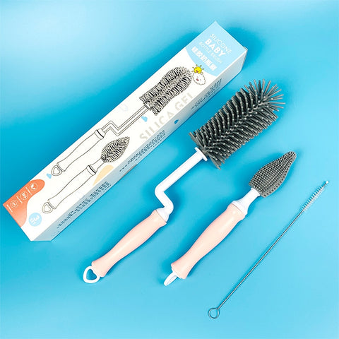 Silicone Milk Bottle Cleaning Brush Set