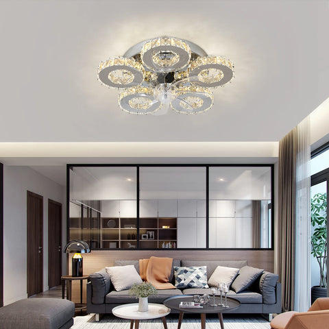 Luxora Beam Luxury Crystal Ceiling Fan