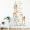 3PC Cartoon Animal Height Ruler Wall Stickers